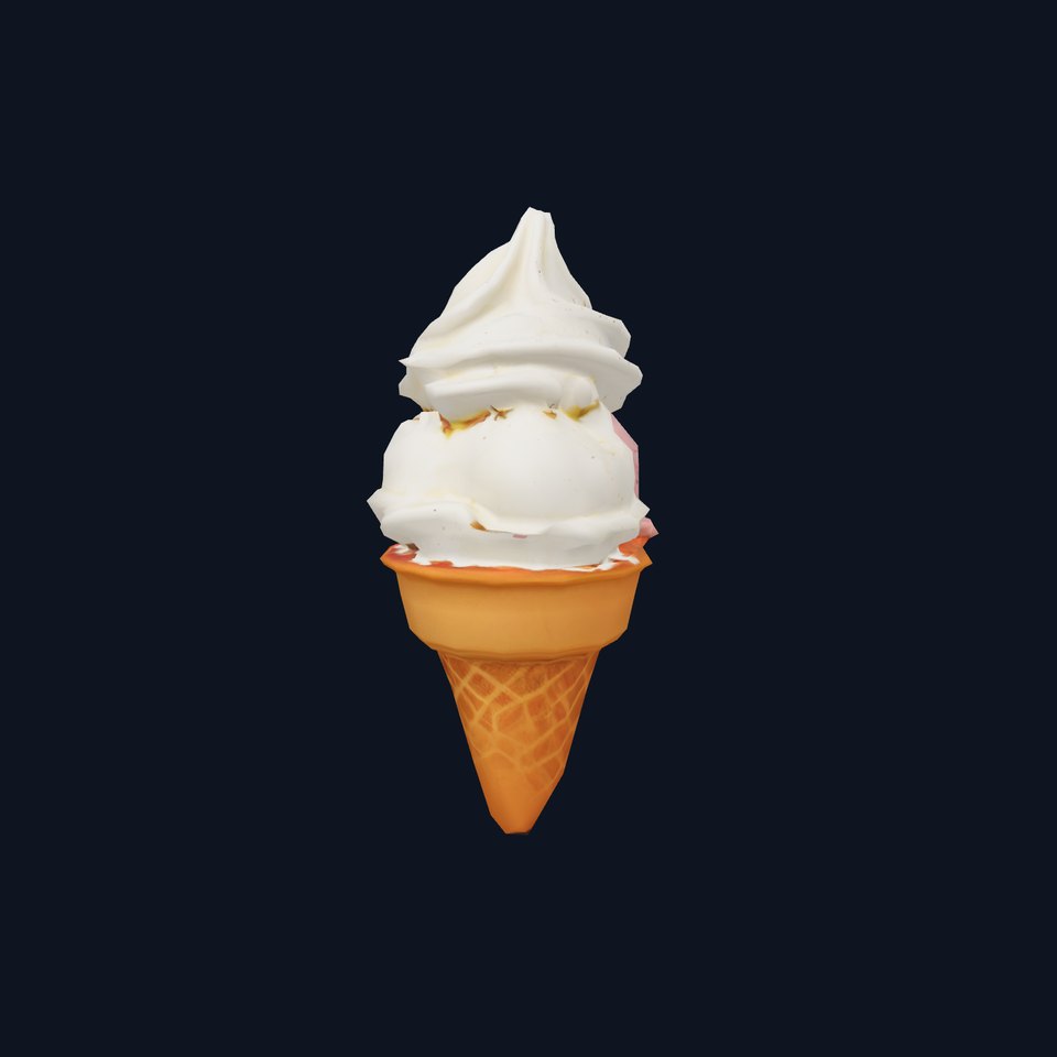 Ice Cream Cone with Scoops Model Pack