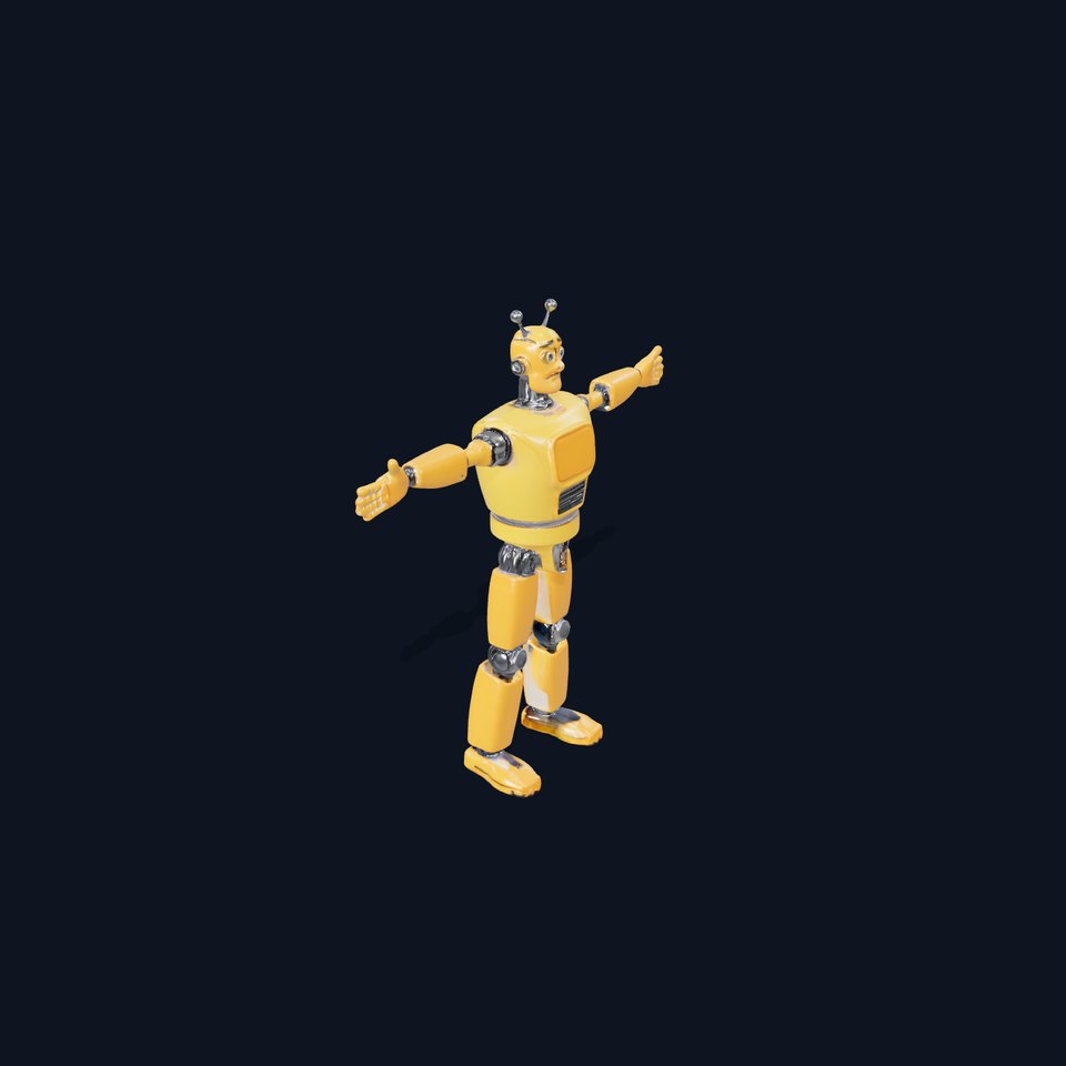 Yellow Robot Character model pack with Articulated Limbs