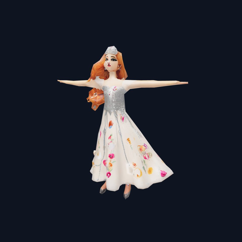 Princess Doll in Floral Dress Model Pack