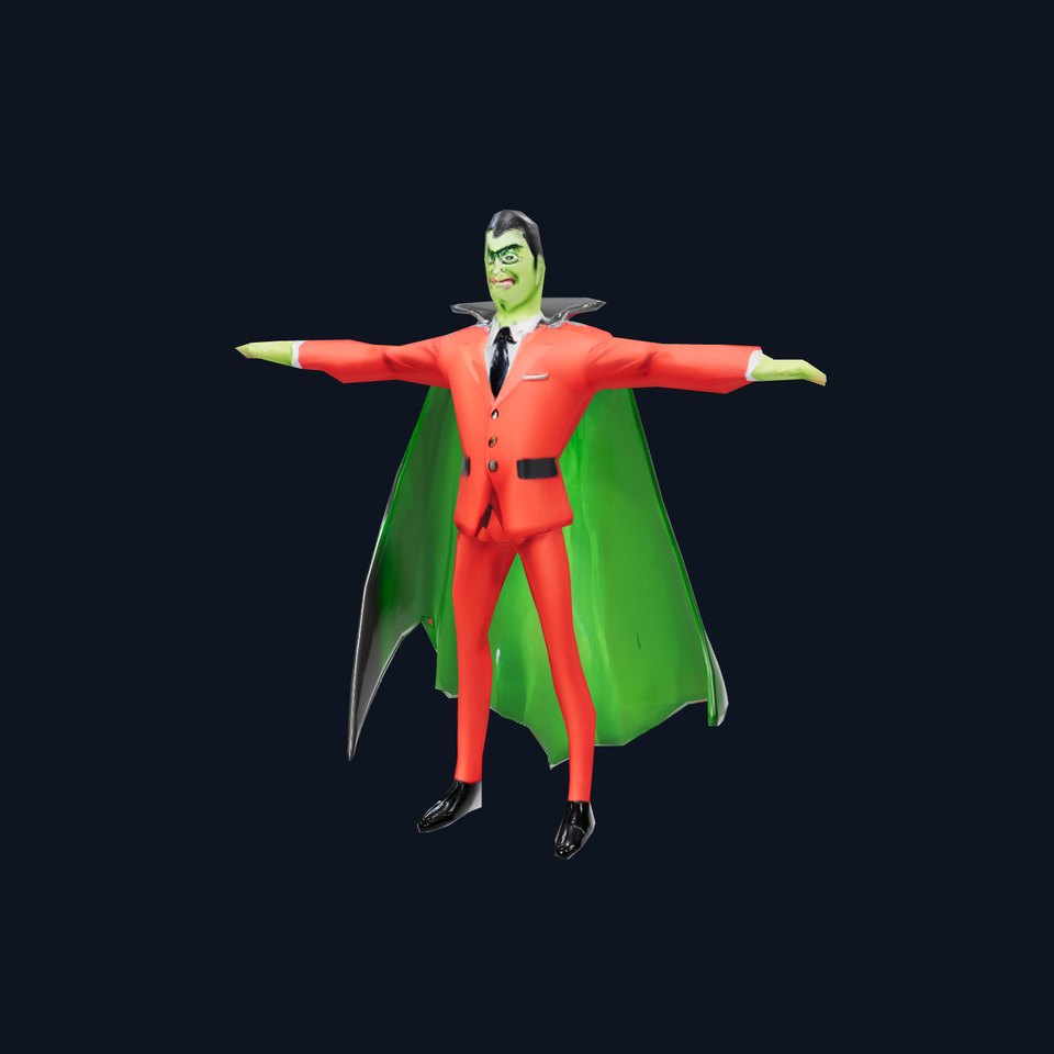 Vampire Character in Red Suit Model Pack