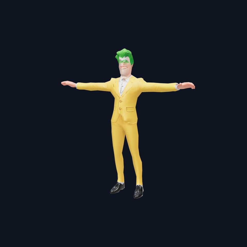 Cartoon Character Model Pack with Yellow Suit and Green Hair