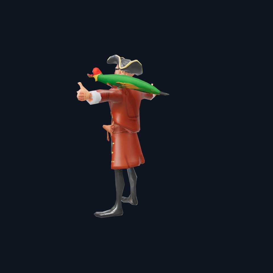 Pirate Captain with Parrot Character Model Pack