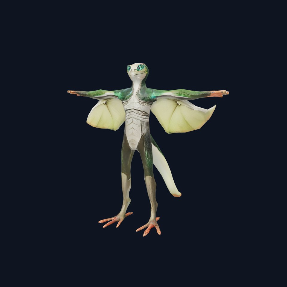 Flying Reptile Creature Model Pack with Dynamic Wings
