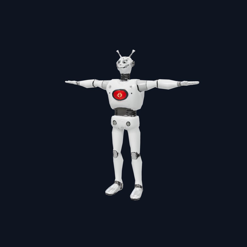 Retro Robot with Antennas Model Pack