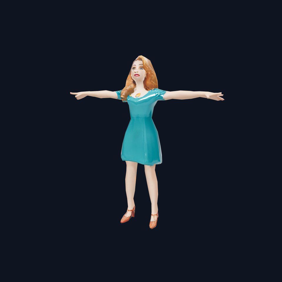 Stylish Female Character Model Pack with Dress and Accessories