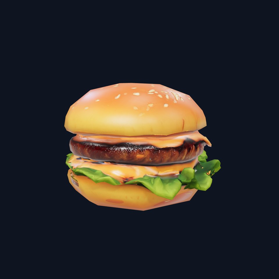 Realistic Cheeseburger with Lettuce Model Pack