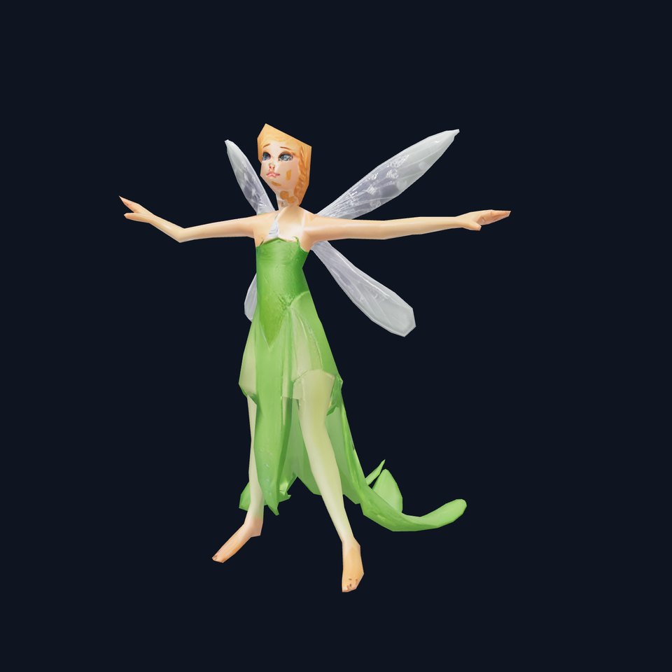 Fairy Character Model Pack with Detailed Wings and Dress