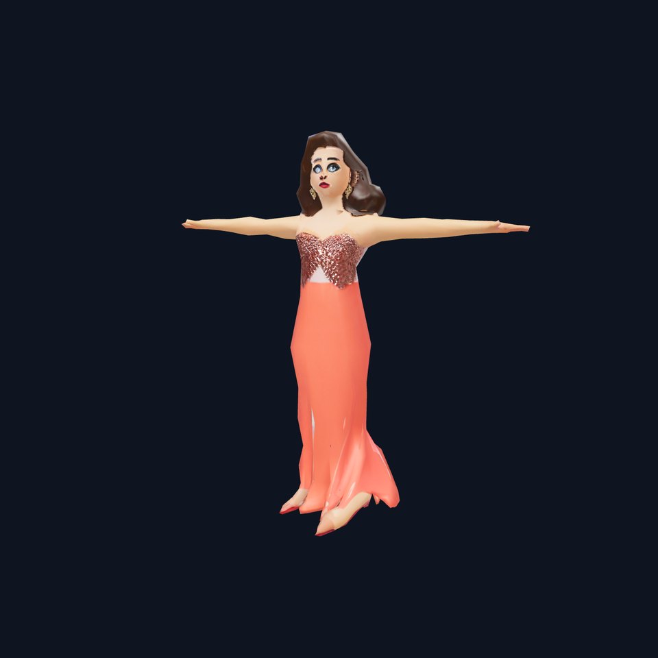 Elegant Evening Gown Model Pack with Character