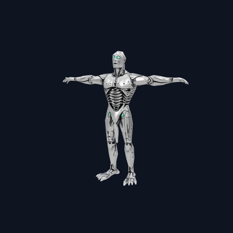 Futuristic Robot Model Pack with Articulated Joints and Glowing Eyes