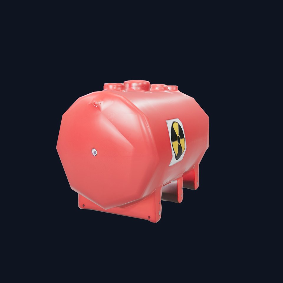 Industrial Red Tank model pack with Hazard Sign