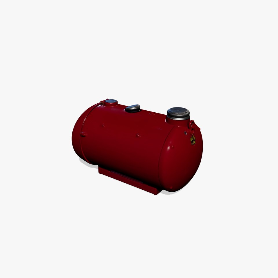 Red Cylindrical Pressure Tank Model Pack