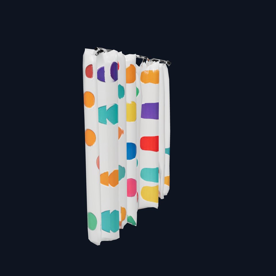 Colorful Polka Dot Curtain model pack