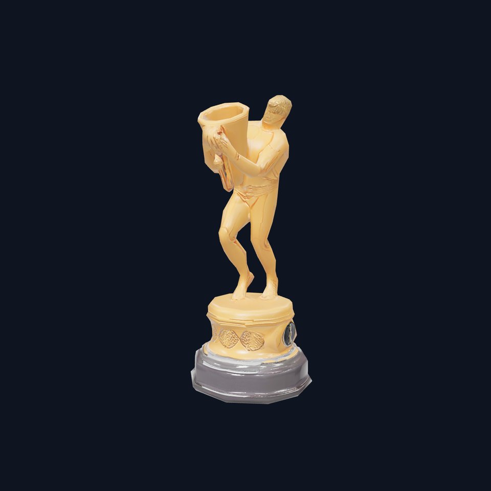 Golden Trophy Holding Man Model Pack