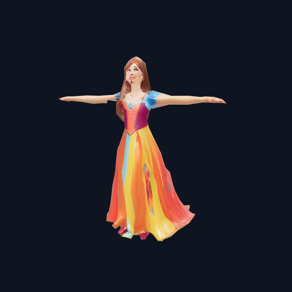 Princess Character Model Pack with Rainbow Gown