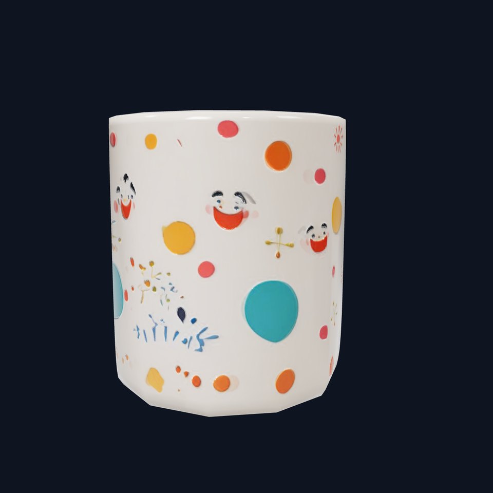 Ceramic Mug with Colorful Patterns Model Pack