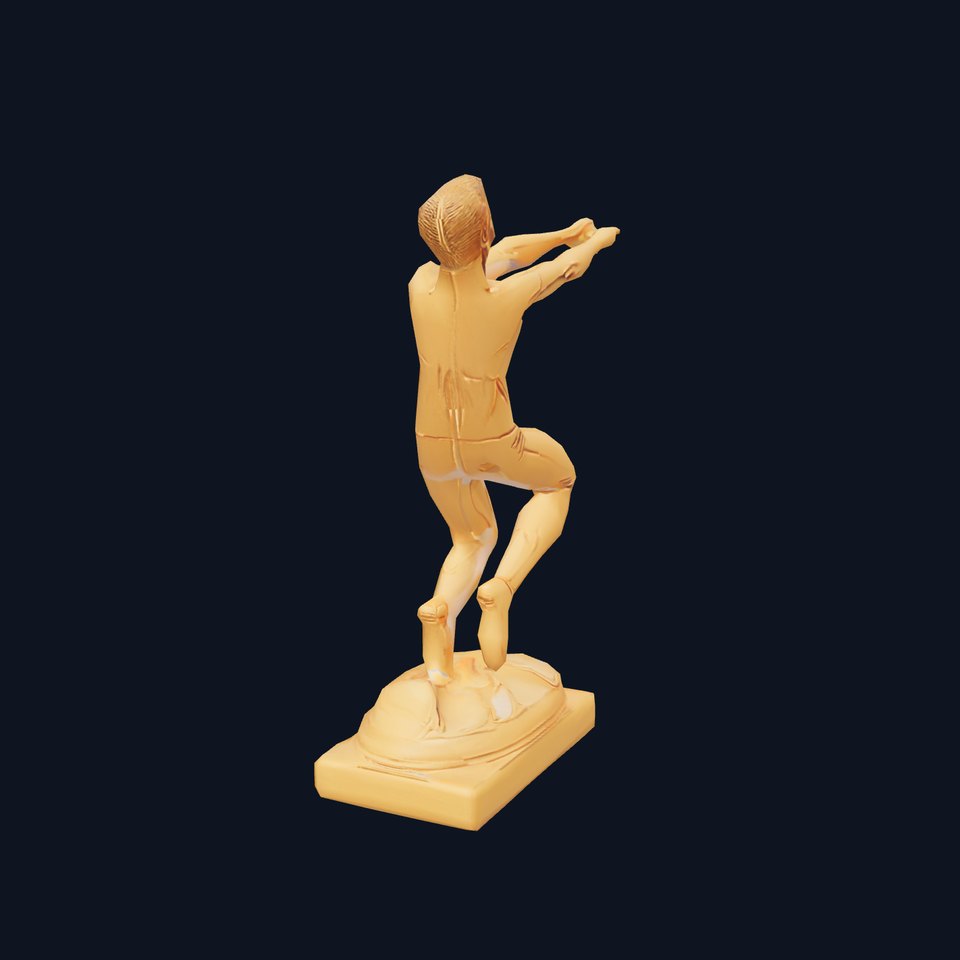 Sculptural Figurine Model Pack with Golden Finish