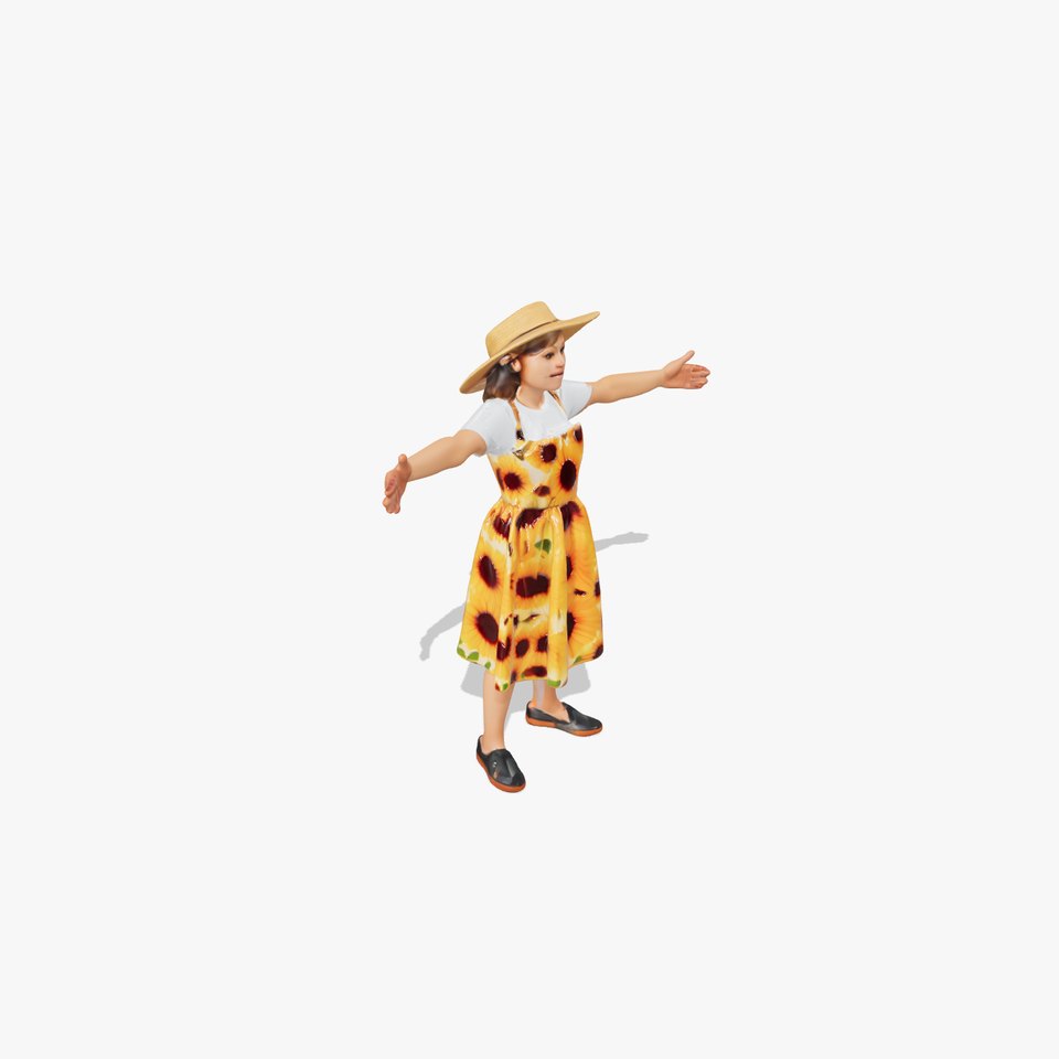 Sunflower Dress and Hat Model Pack