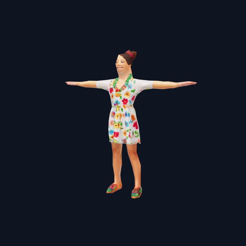 Colorful Floral Dress Character Model Pack