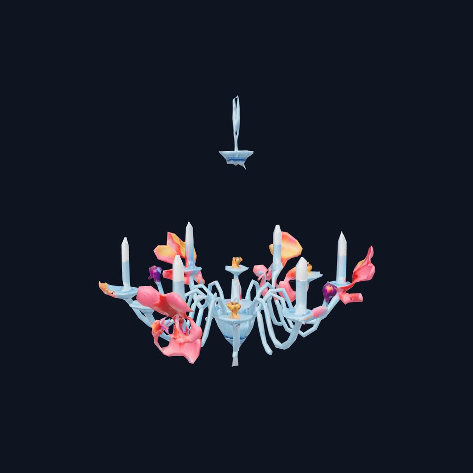 Floral Chandelier Model Pack with Decorative Elements