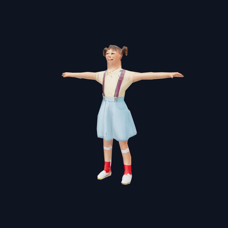 Smiling Girl in Casual Outfit Model Pack