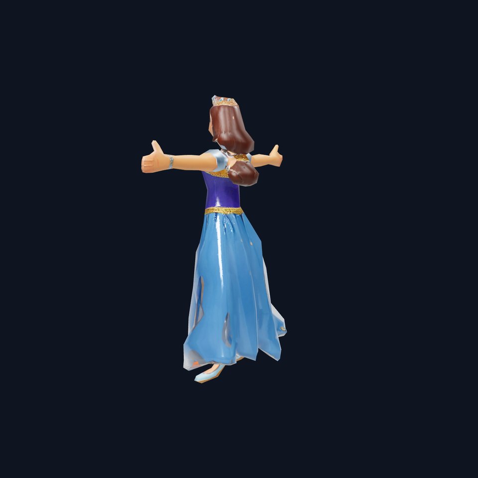 Elegant Princess Character Model Pack with Royal Attire