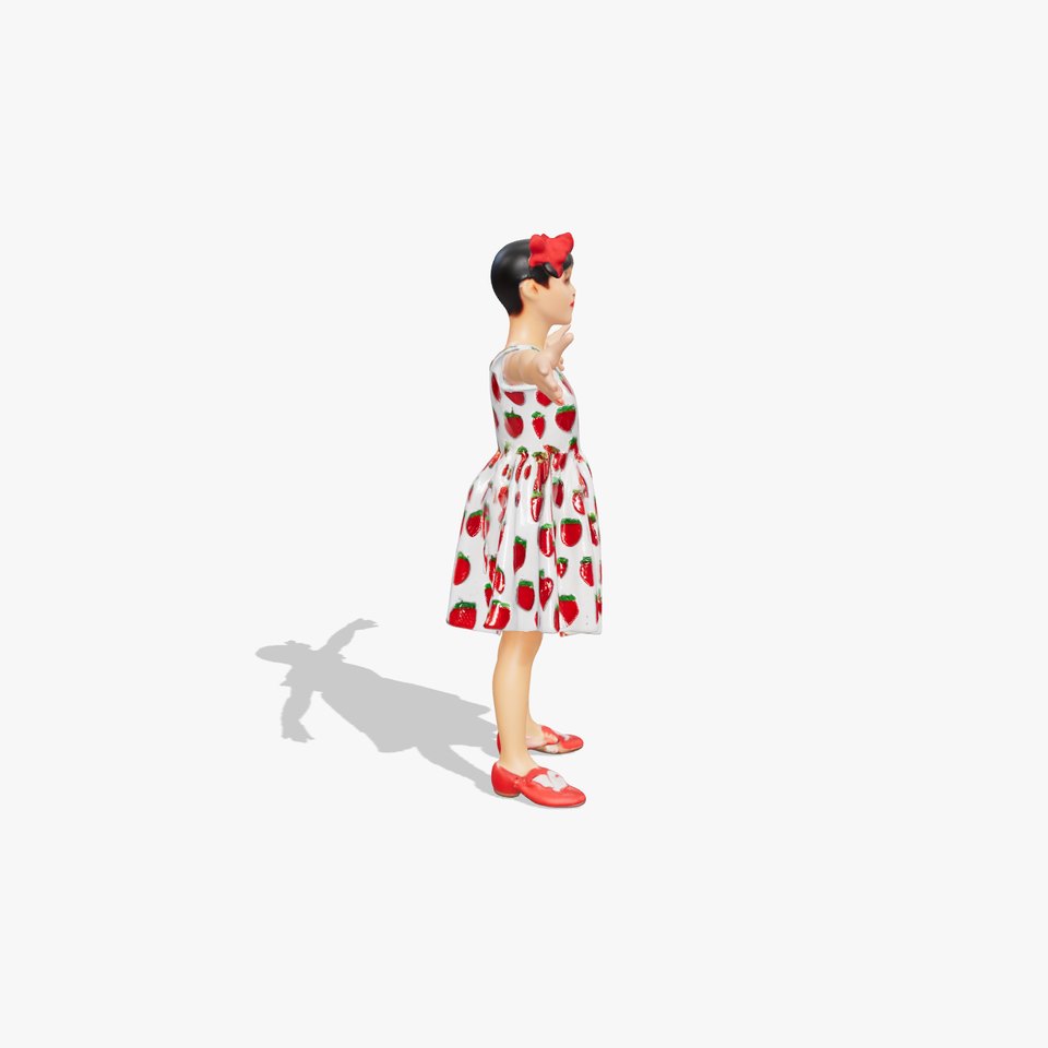 Strawberry Pattern Dress model pack