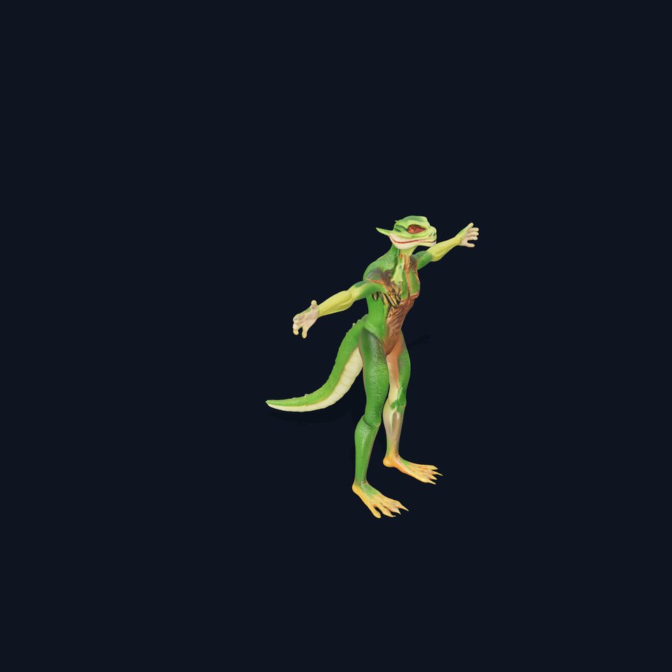 Green Reptilian Alien model pack