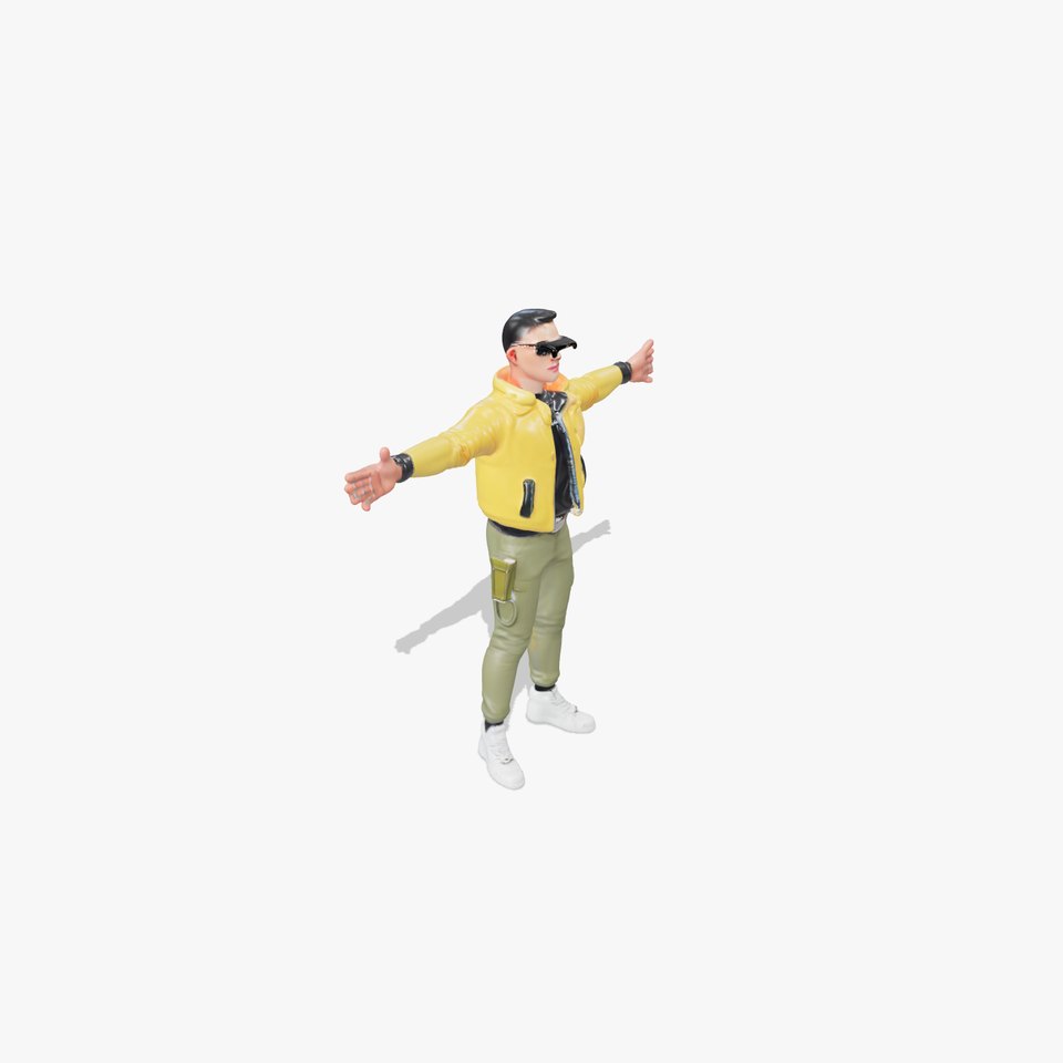 Stylish Yellow Jacket Character model pack