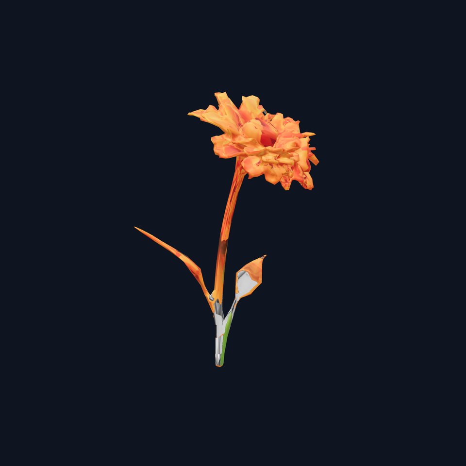 Vibrant Orange Flower model pack