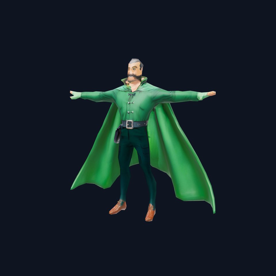 Heroic Green Cloak Character model pack