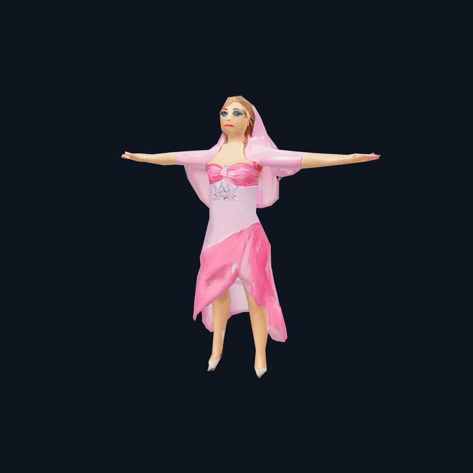 Elegant Pink Dress Character model pack