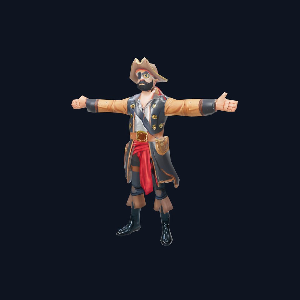 Detailed Pirate Captain model pack