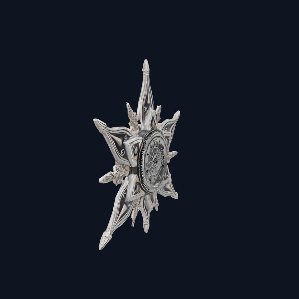 Ornate Brass Clock model pack