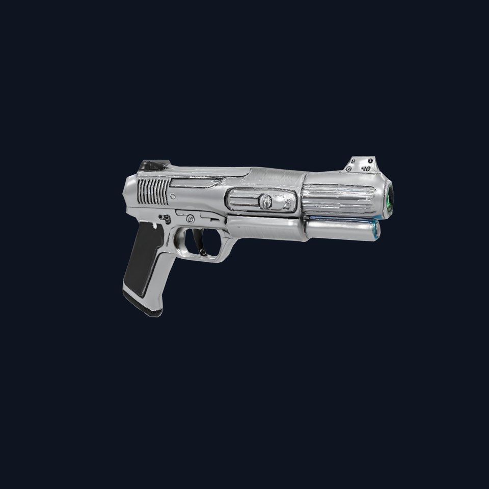 Futuristic Silver Blaster model pack