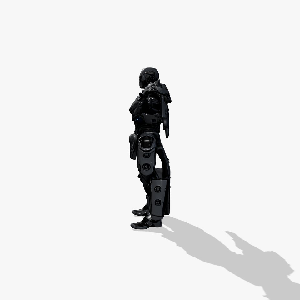 Futuristic Silver Android model pack