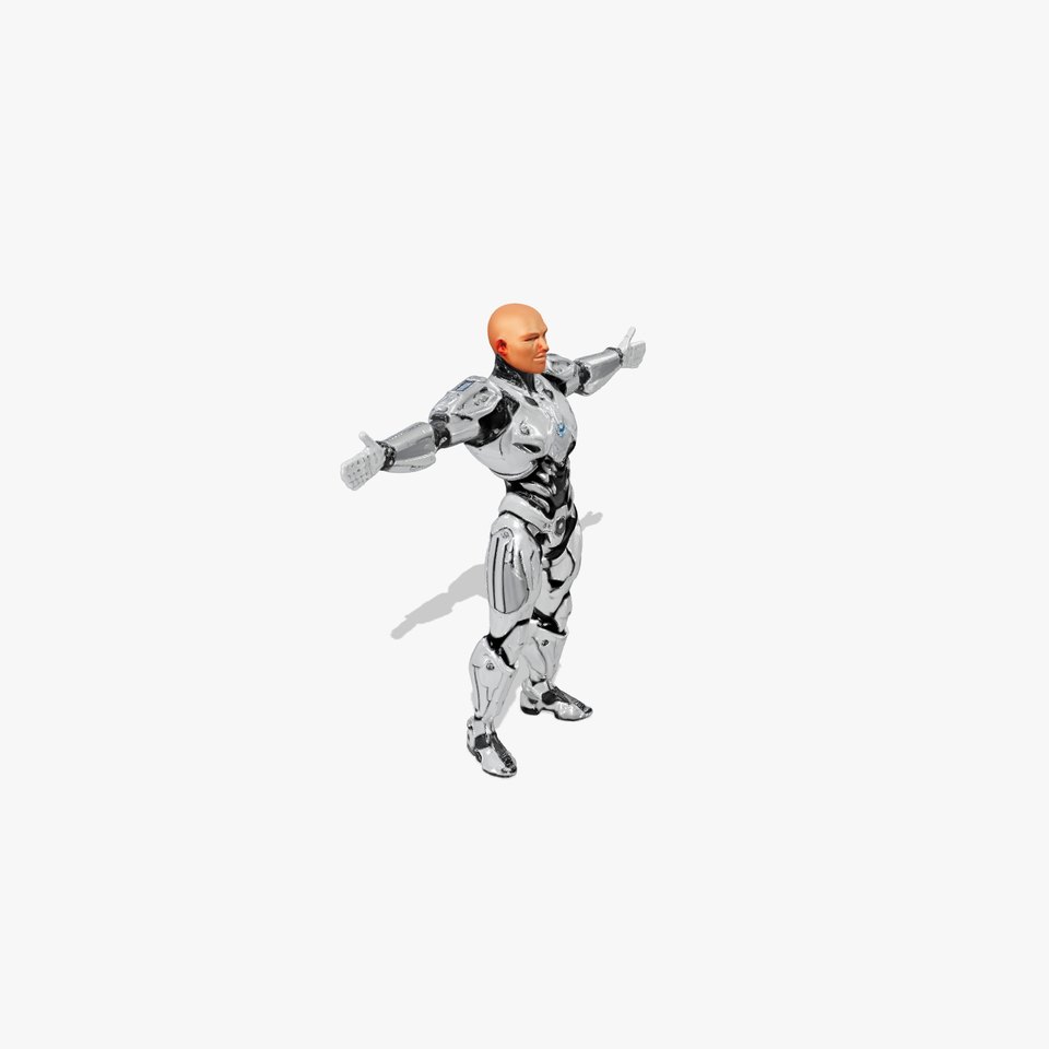 Futuristic Silver Cyborg model pack