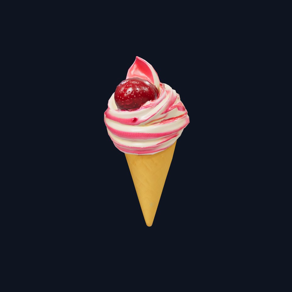 Strawberry Swirl Cone model pack