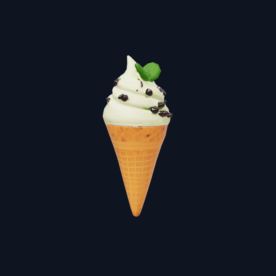 Mint Chip Ice Cream Cone model pack