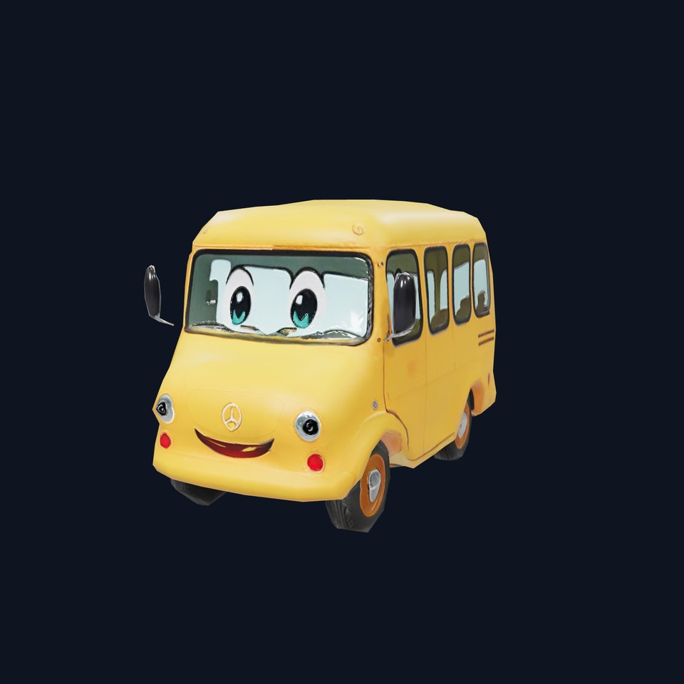 Cheerful Yellow Bus model pack
