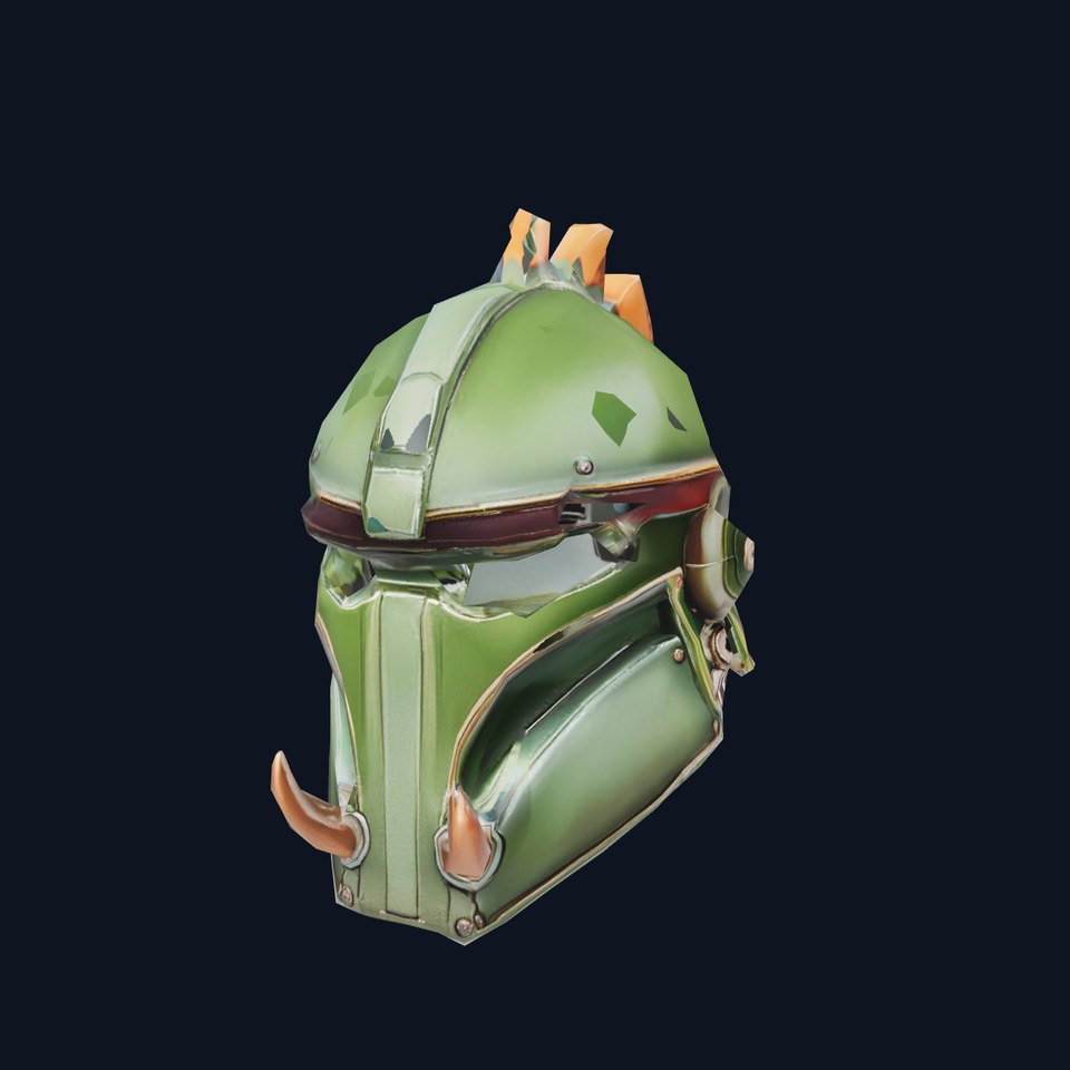 Spiked Green Warrior Helmet model pack