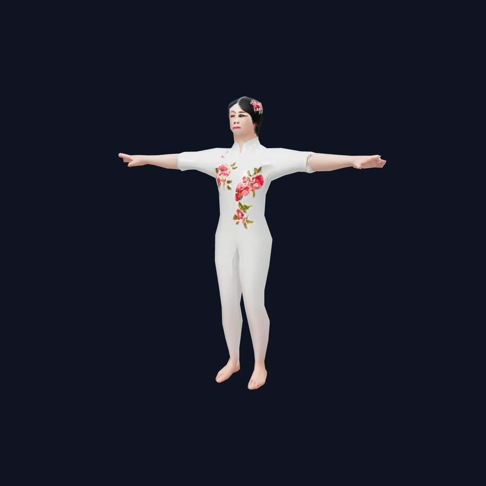 Elegant Floral Dress model pack