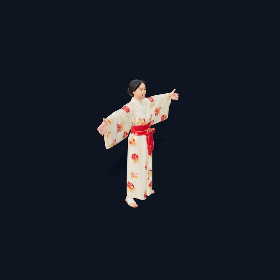 Floral Kimono model pack