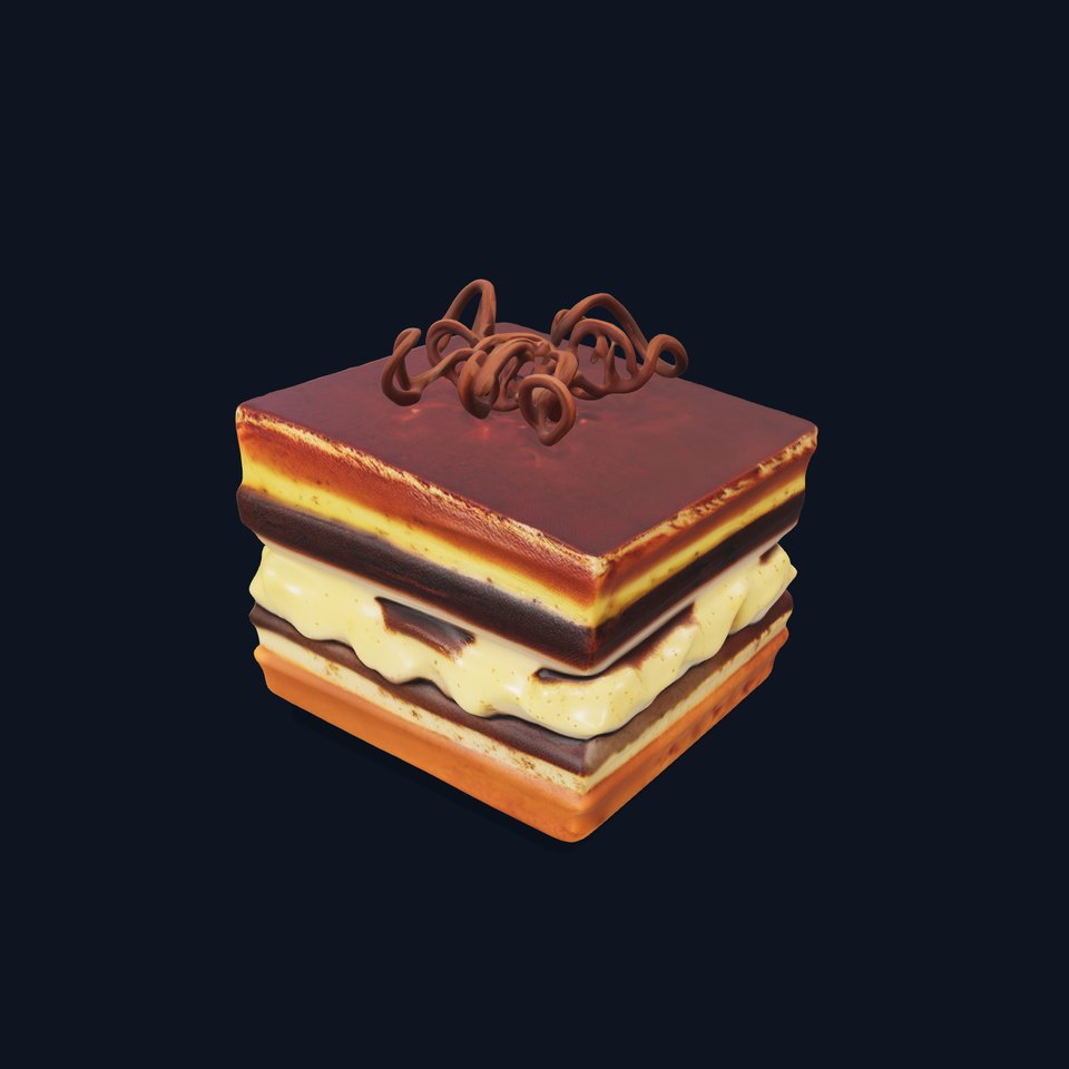 Chocolate Tiramisu Slice model pack