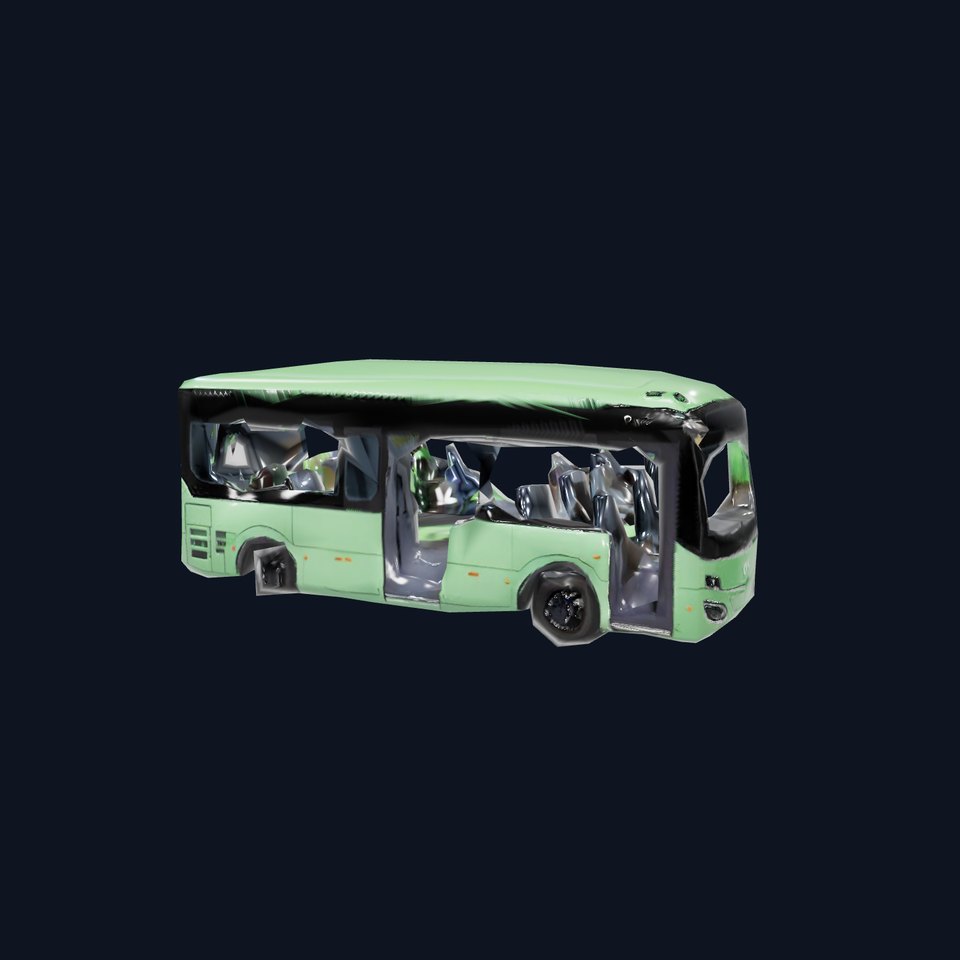 Green Electric Bus model pack