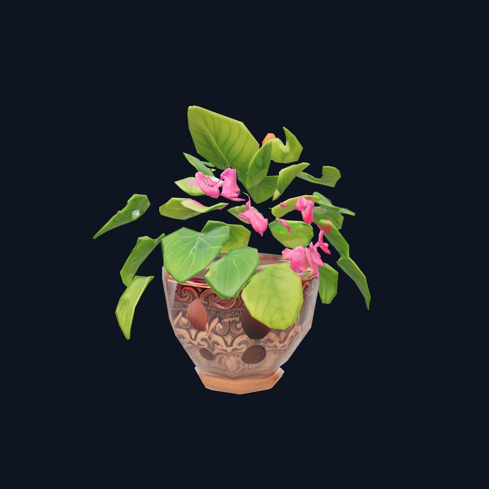 Floral Terracotta Pot model pack