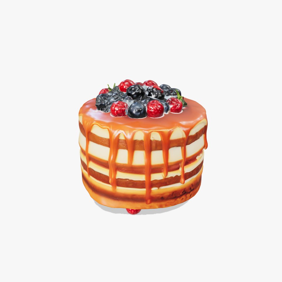 Caramel Berry Cake model pack