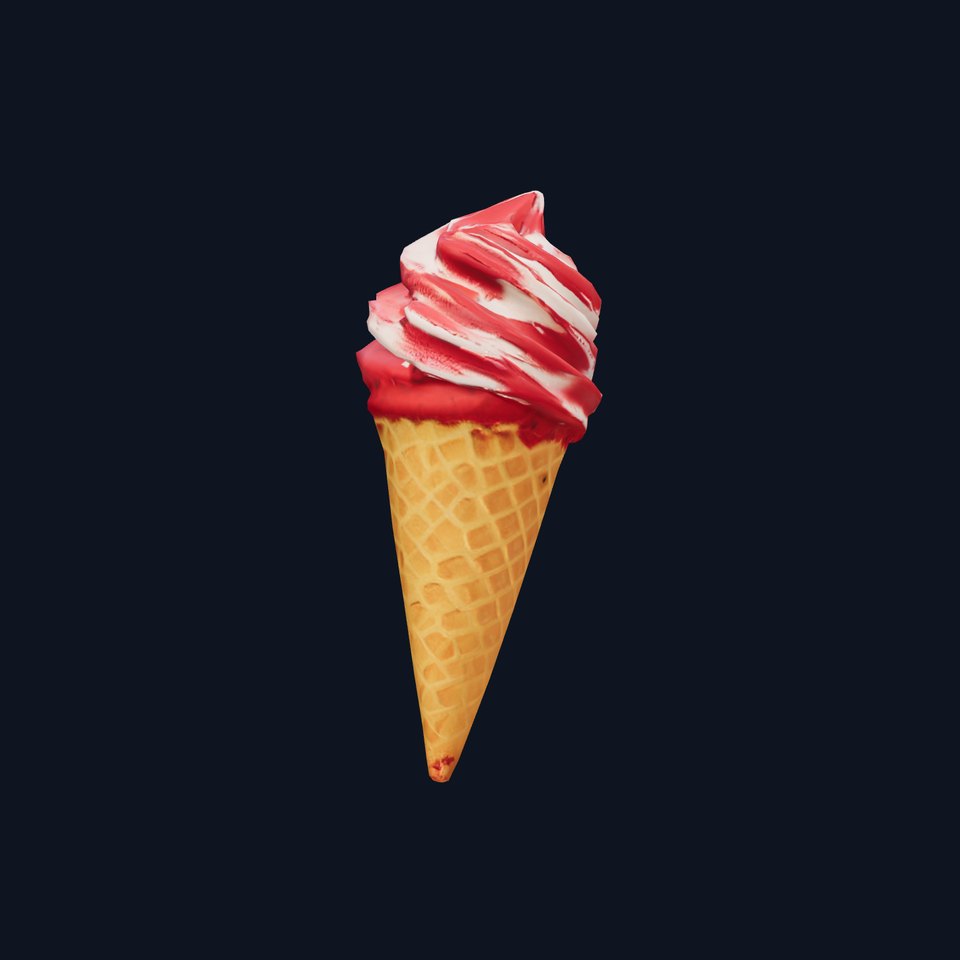 Red Swirl Ice Cream model pack