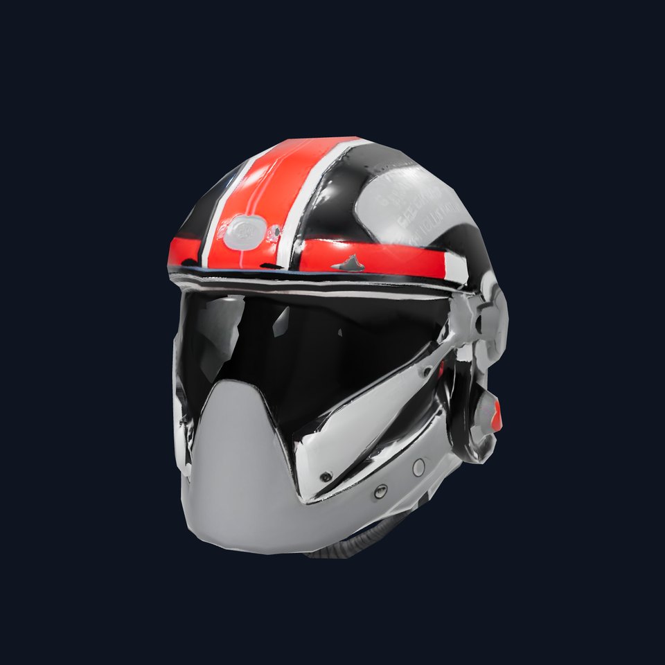 Sleek Black Helmet model pack