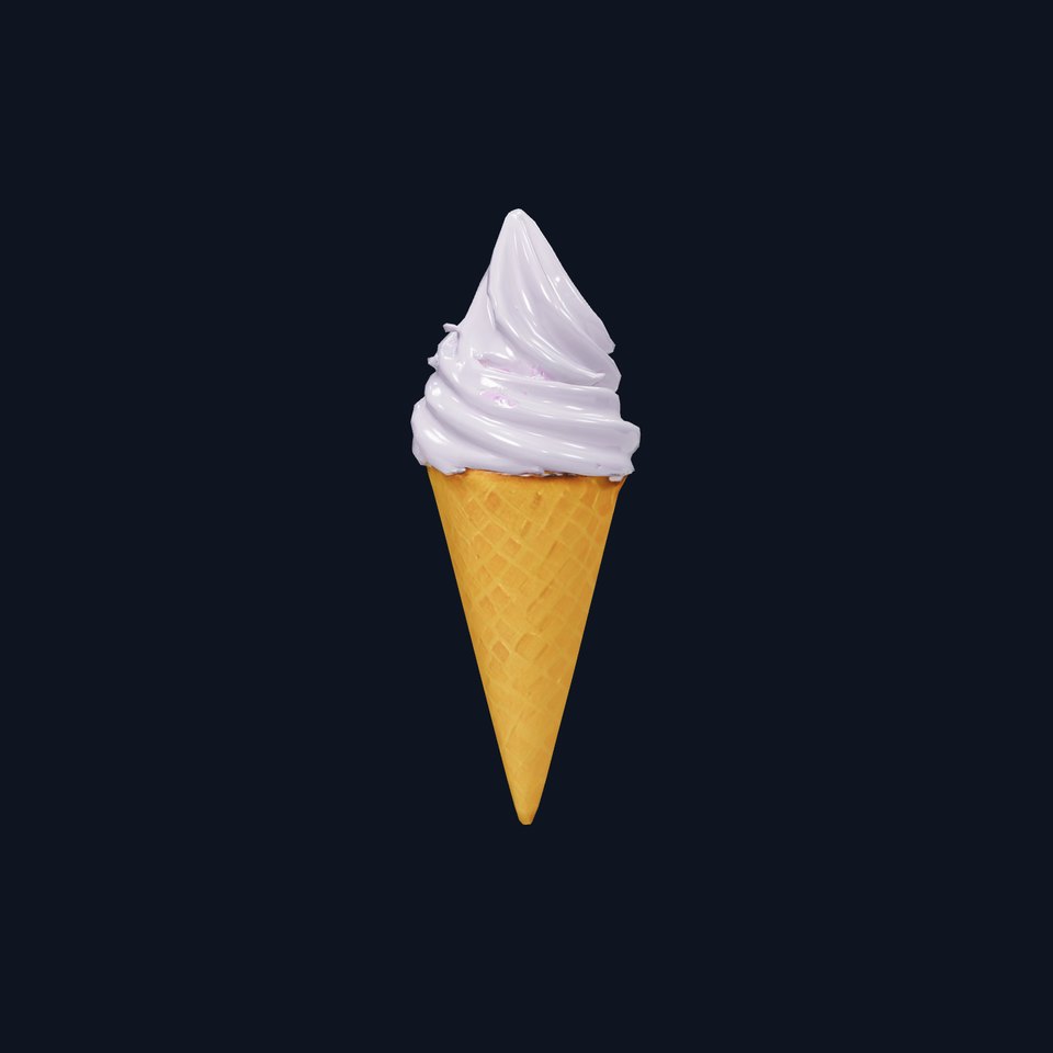 Lavender Ice Cream Cone model pack
