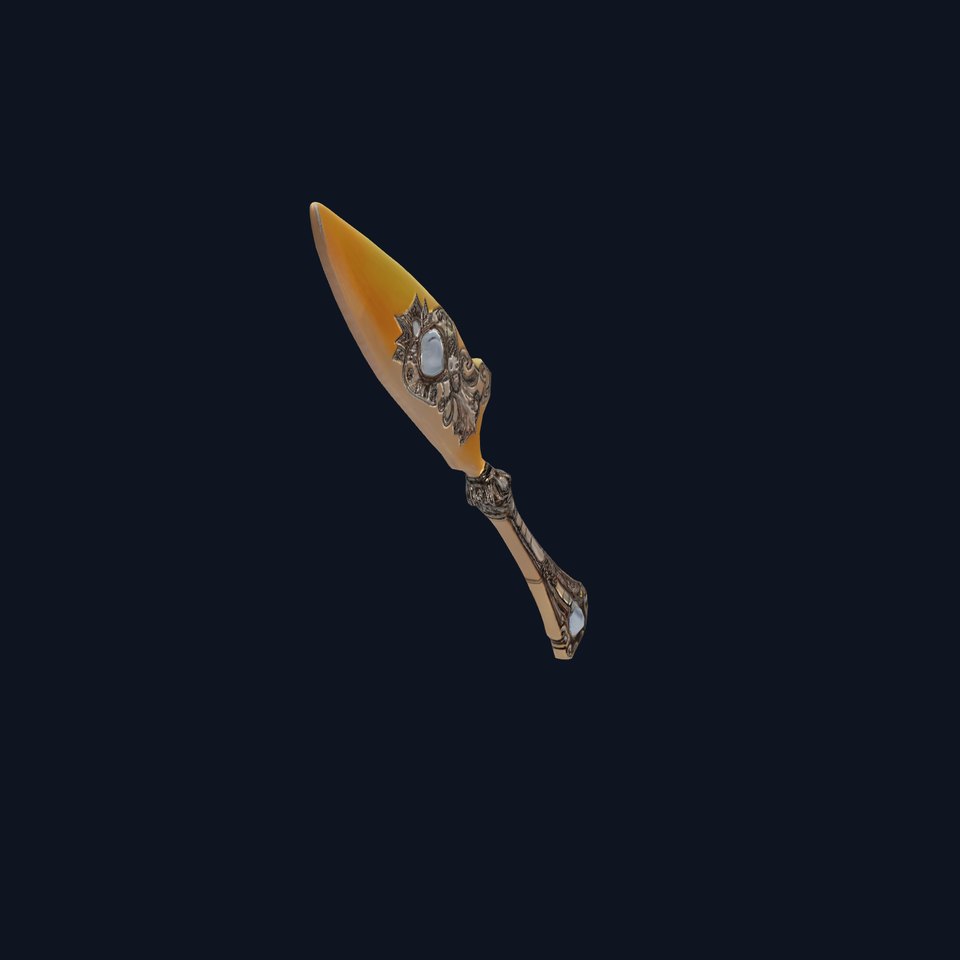 Ornate Silver Cake Cutter model pack